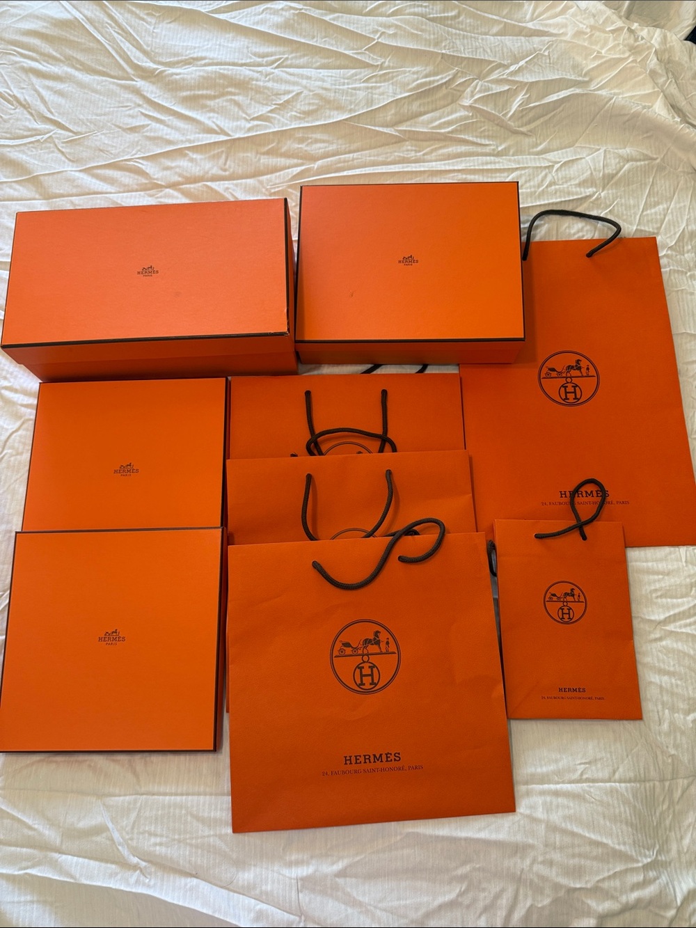 Hermes boxes and bag lot